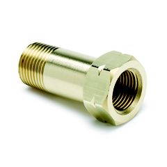 Autometer Fitting, Adapter, 3/8" Npt Male, Extension, Brass, For Auto Gage Mech. Temp.