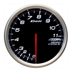 Defi White Defi Advance BF Tachometer Gauge 80mm 11000rpm