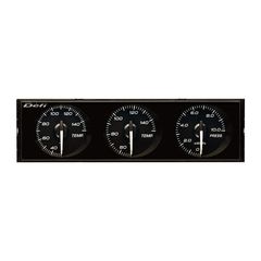 Defi Din Gauges Right Angle, Black Dial, White Illumination, White Pointer