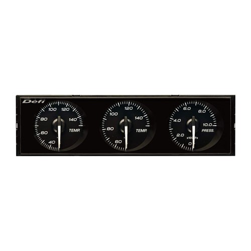Defi Din Gauges Right Angle, Black Dial, White Illumination, White Pointer