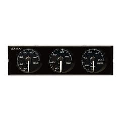 Defi Din Gauges Right Angle, Black Dial, White Illumination, White Pointer