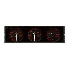 Defi Din Gauges Right Angle, Black Dial, Red Illumination, White Pointer