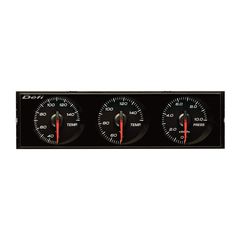 Defi Din Gauges Right Angle, Black Dial, White Illumination, Red Pointer