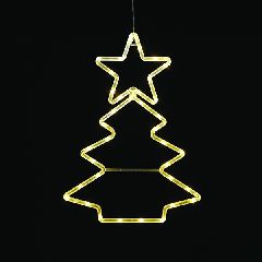 Χριστουγεννιάτικο δεντράκι πλαστικό με 36 LED λαμπάκια θερμό φως μπαταρίες 3ΧΑΑ και USB 32x0.5x44.5 IP20