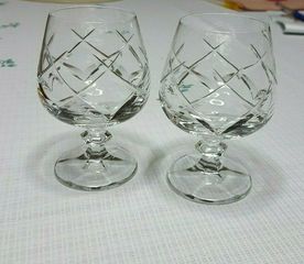 ΔΥΟ ΚΡΥΣΤΑΛΛΙΝΑ ΠΟΤΗΡΙΑ COGNAC 80'-thumb-1