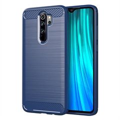 Θήκη OEM Brushed Carbon Flexible Cover TPU για Xiaomii Redmi Note 8 Pro μπλε χρώματος