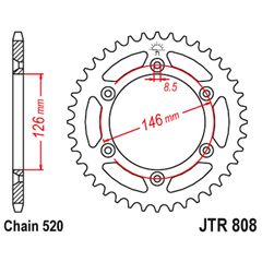 Γραναζι πισω 808.50 / FE 7462.50 Suzuki DR250/350/DRZ400SM/RM125/250/RMZ250 50Δ FE SPROCKETS - (10110-669)