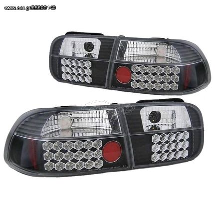 Πισινά Φανάρια Set Για Honda Civic 92-95 2D/4D Led Μαύρα Sonar