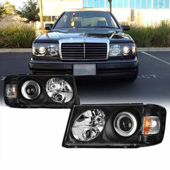 Μπροστινά Φανάρια Set Για Mercedes-Benz E-Class W124 93-95 Projectors Μαύρα H1/H1/H3 Manual  Sonar