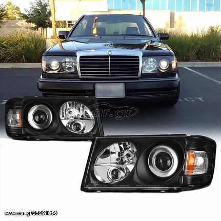 Μπροστινά Φανάρια Set Για Mercedes-Benz E-Class W124 93-95 Projectors Μαύρα H1/H1/H3 Manual  Sonar