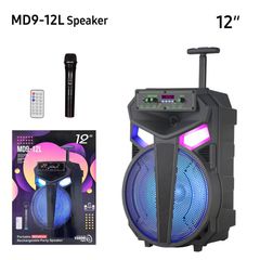 ΗΧΕΙΟ ΦΟΡΗΤΟ Bluetooth 100W Ασύρματο Μικρόφωνο MD9-12L