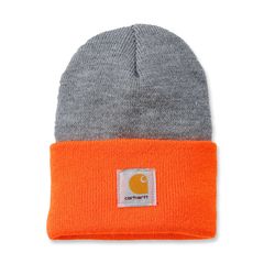 ΣΚΟΥΦΟΣ Carhartt Rib knit beanie Watch, bright orange/heather grey