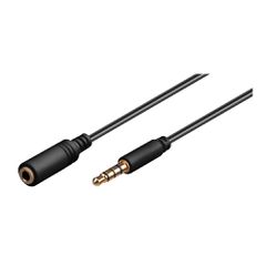 Προέκταση καλωδίου ήχου 3.5mm GOOBAY 62481, 4 pin stereo, CU, 5m, μαύρο