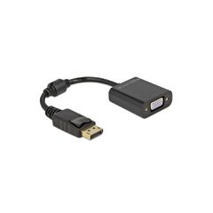 Αντάπτορας DELOCK DisplayPort σε VGA 61006, 1920x1200p, passive, μαύρος