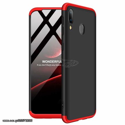 GKK 360 Protection Case Front and Back Case Full Body Cover Samsung Galaxy M20 red black