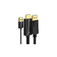 Καλώδιο POWERTECH DisplayPort σε HDMI PTH-104, USB, 4K, 1.8m, μαύρο