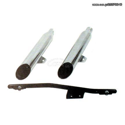 ΤΕΛΙΚΑ ΕΞΑΤΜΙΣΕΩΝ Paughco, replacement muffler kit. Slash Cut. Chrome