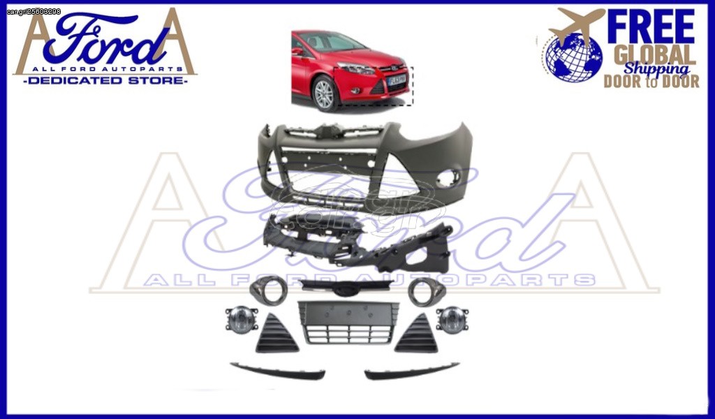 Ford Focus MK3 2011-2014 Front Bumper Complete Kit New Aftermarket Auto Parts FREE Shipping