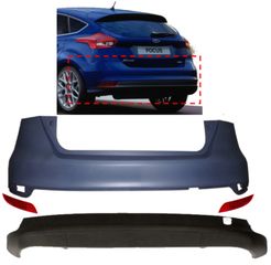 Ford Focus MK3.5 2014-2017 Rear Bumper Complete Kit New Aftermarket Auto Parts FREE Shipping-thumb-5