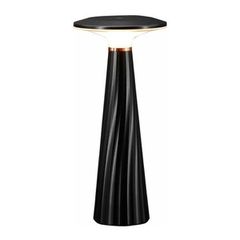LED πορτατίφ PC επαναφορτιζόμενο 2.5W 230/5VDC 3000K θερμό φως μανιτάρι μαύρο με τρία επίπεδα ντιμαρίσματος IP54