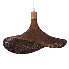 GLOBOSTAR® CUBA 01718 Boho Κρεμαστό Φωτιστικό Οροφής με Ντουί 1 x E27 AC 220-240V IP20 - Καφέ - Μ43 x Π43 x Y30cm