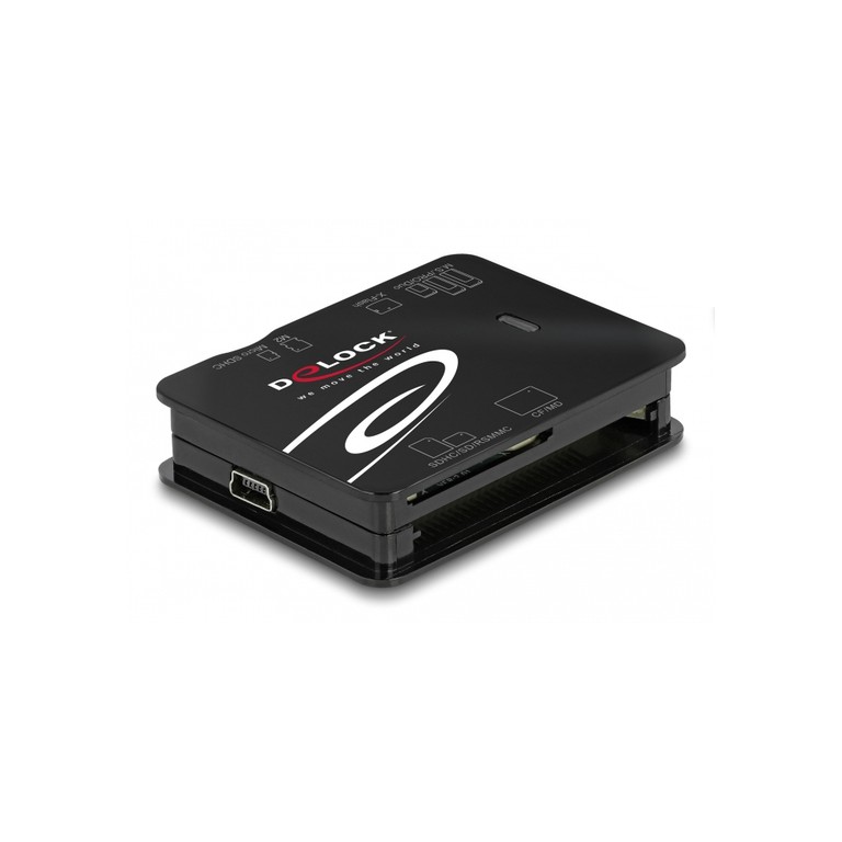 DELOCK card reader 91007 για Micro SD/SD/CF/MS/xD/M2, μαύρο