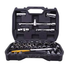 Σετ καστάνια με καρυδάκια DELI DL1032 με θήκη 1/2" Cr-V αποτελούμενο από 32 τεμάχια
