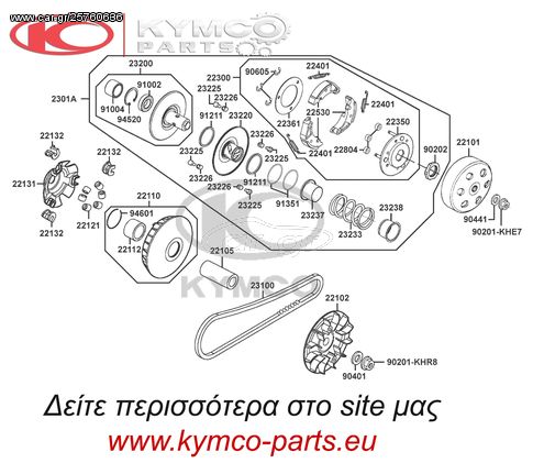 ΓΝΗΣΙΑ ΔΑΚΤΥΛΙΔΙΑ ΒΑΡ.(SΕΤ/8) DOWNTOWN 300i/ABS/ DOWNTOWN 350i /K-XCT /PEOPLE GTi 300/ABS / PEOPLE-S 300i ABS