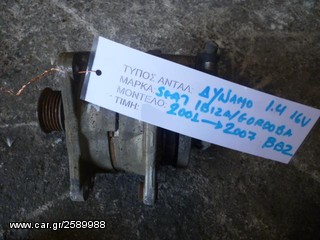 ΔΥΝΑΜΟ VW POLO / SKODA FABIA / SEAT IBIZA - CORDOBA 1.4 16V ΚΩΔ. ΚΙΝΗΤΗΡΑ BBZ, MOD 2001-2007