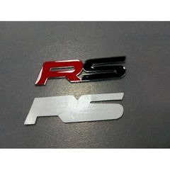 Μεταλλικό Σήμα Έμβλημα RS αυτοκόλλητο Red & Black
