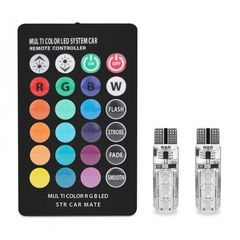 Ψείρες Αυτοκινήτου LED Τ10 (RGB) με τηλεχειρισμό