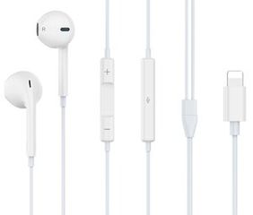 CELEBRAT earphones με μικρόφωνο G17, Lightning, 1.2m, λευκά