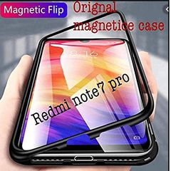 Σκληρή μαγνητική θήκη μπρος και πισω, για Xiaomi Redmi Note 7 Pro Μαύρη (OEM)