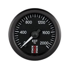 Stack Gauge, Exhaust Gas Temp, Pro Stepper Motor, 52Mm, Blk, 0-2000ºf