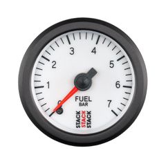 Stack Gauge, Fuel Press, Pro Stepper Motor, 52Mm, Wht, 0-7 Bar, M10 Male