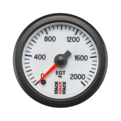Stack Gauge, Exhaust Gas Temp, Pro Stepper Motor, 52Mm, Wht, 0-2000ºf