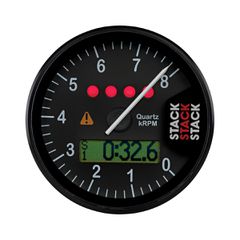 Stack Display Tachometer, Black, 0-8K Rpm