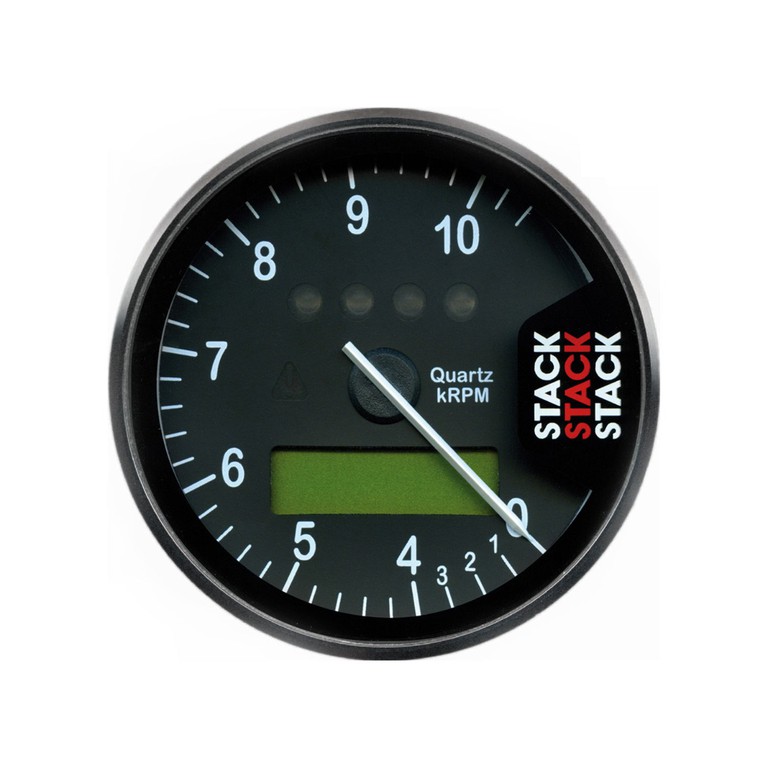 Stack Display Tachometer, Black, 0-4-10.5K Rpm