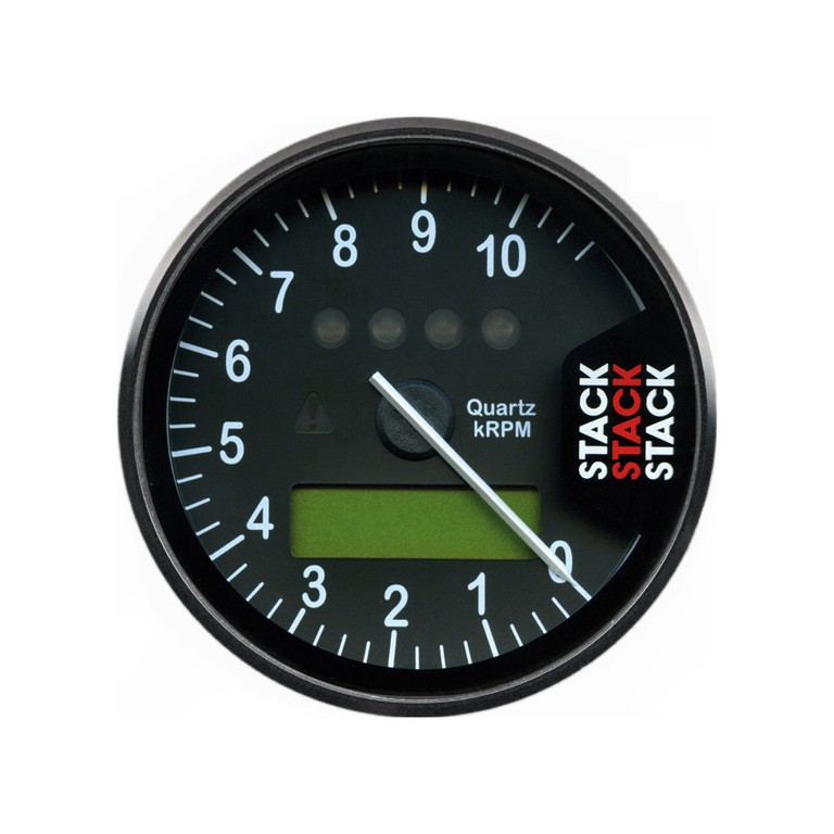 Stack Display Tachometer, Black, 0-10.75K Rpm