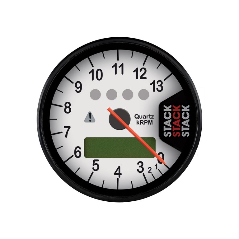 Stack Display Tachometer, White, 0-3-13K Rpm