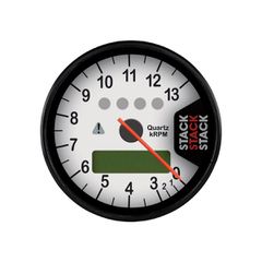 Stack Display Tachometer, White, 0-3-13K Rpm