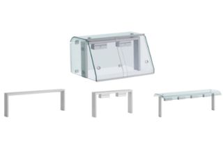 Βιτρίνα επιτραπέζια με φωτισμό LED, για τοποθέτηση σε πάγκο, για 4 GN 1/1, 140x60x44εκ. NDΖ0140 Inomak