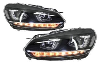 εμπρος προφυλακτηρα Front Bumper suitable for VW Golf VI 6 (2008-2013) R20 Look with Headlights 3D LED DRL U-Design LED Flowing Turning Light www.eautoshop.gr