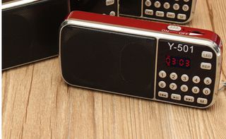 Y-501 Mini ΦΟΡΗΤΟ LCD ΨΗΦΙΑΚΟ ΡΑΔΙΟ FM - ΗΧΕΙΟ USB Disk TF AUX Mp3 Music Player κοκκινο χρωμα