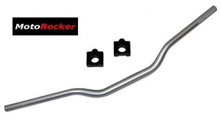 Τιμόνι με καβαλέτα SUPER MOTO 28,6mm ασημί 83cm μήκος