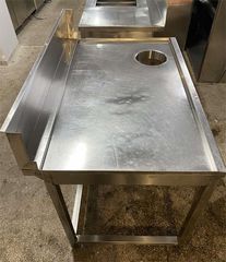 Τραπέζι Ανοξείδωτο 120x79x86Cm Με Τρύπα Ακαθάρτων Φ20Cm - Μεταχειρισμένο.-thumb-1