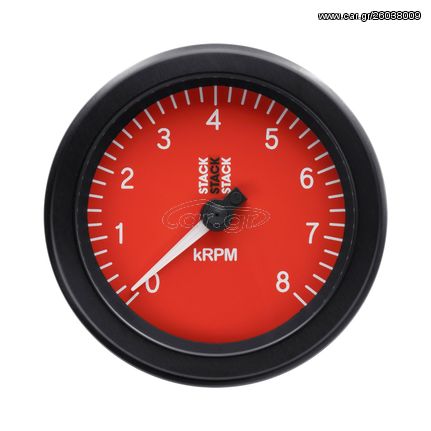 Stack Tachometer, Sport, 88Mm, Red, 0-8K Rpm