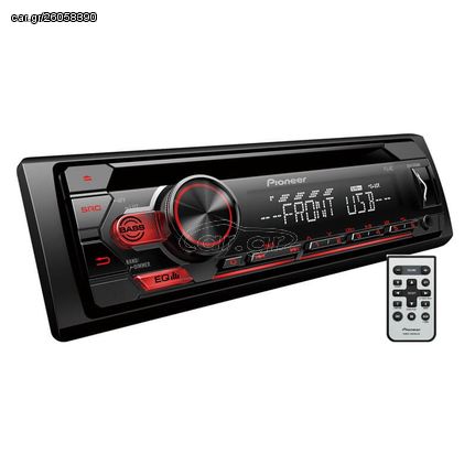 Radio Cd Usb/ Aux Universal 1 Din Pioneer DEH-S121UB 4x50 Watt Με Αποσπώμενη Πρόσοψη / Κόκκινο Φωτισμό & Remote Control