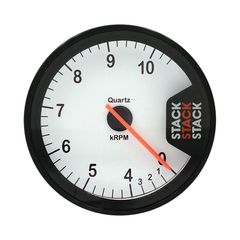 Stack Tachometer, Clubman, 80Mm, White, 0-4-10.5K Rpm