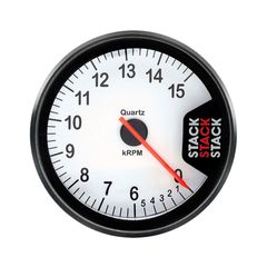 Stack Tachometer, Clubman, 80Mm, White, 0-6-15K Rpm